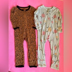 2 Kyte baby zipper rompers size 12-18 Months! 🐆🌸